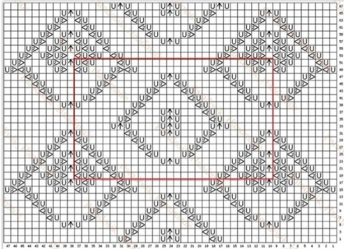 Узор "ажурные ромбы", подойдет для пуловера