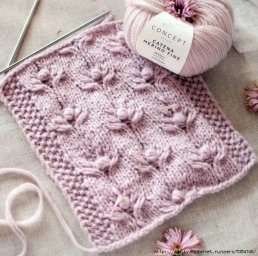 Узор "цветочки" спицами