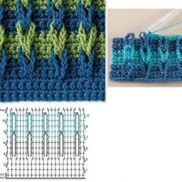 Интересные двухцветные узоры для вяжущих крючком