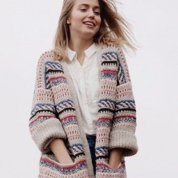 Яркий кардиган "Горизонт", вяжем спицами