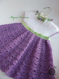 Комплект крючком "Сиреневый колокольчик", вяжем для малышки