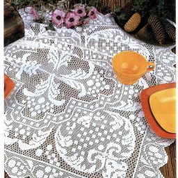 Роскошная филейная скатерть крючком