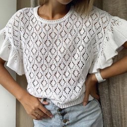 Модная блузка спицами