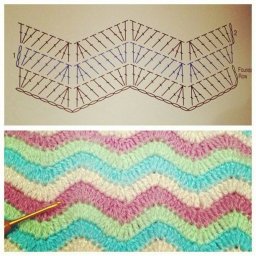 Простая схема для вязания зигзага