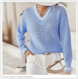 Нежный пуловер спицами