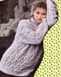 Джемпер ажурным узором спицами