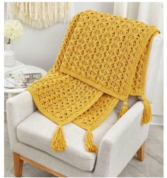 Интересный фактурный узор для пледа крючком
