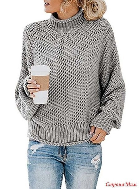 Серый свитер простым узором Серый свитер простым узором