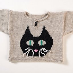 Вяжем детский пуловер с котиком