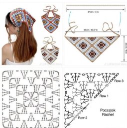 Косынка из бабушкиных квадратов