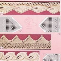 Подборка схем для вязания красивой каймы спицами