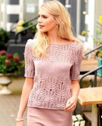 Ажурный джемпер с коротким рукавом