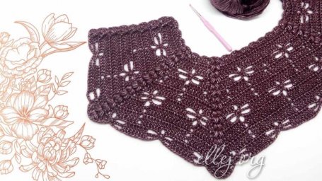 Круглая кокетка реглан для кардигана со стрекозами