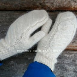 Как легко связать пушистые, теплые варежки спицами