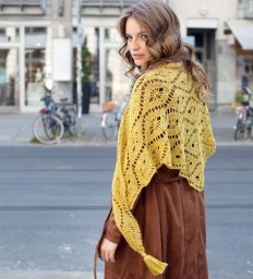 Шаль с узором из ромбов, вяжем крючком