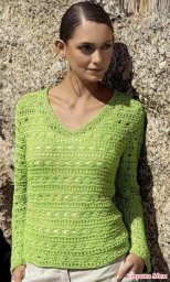 Ажурный пуловер спицами