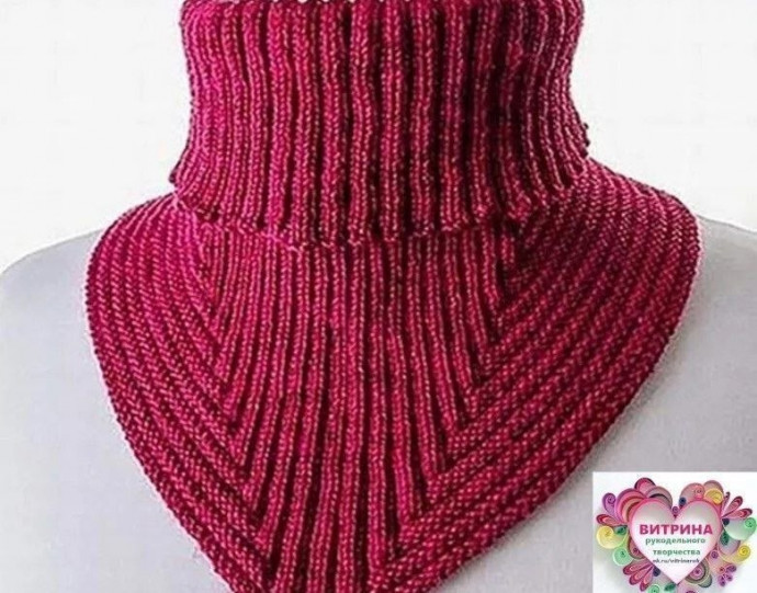 Красивая и удобная манишка спицами