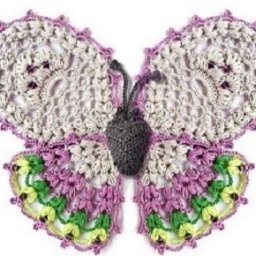 Кто любит вязать аппликации? Ловите бабочку!