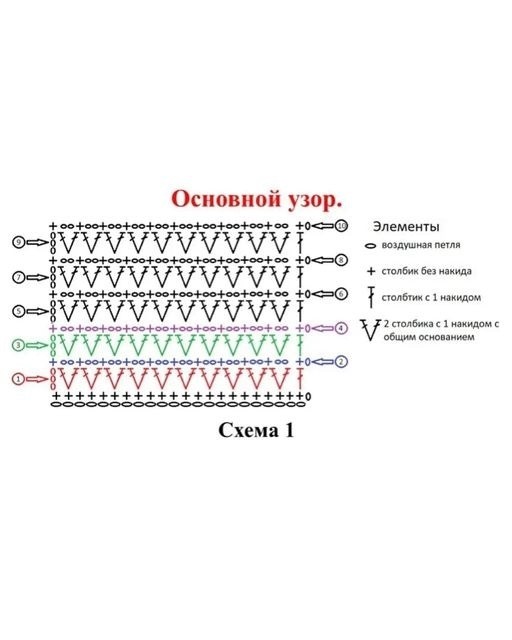 Узор крючком для топа