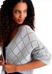 Жакет ромбами, вяжем спицами