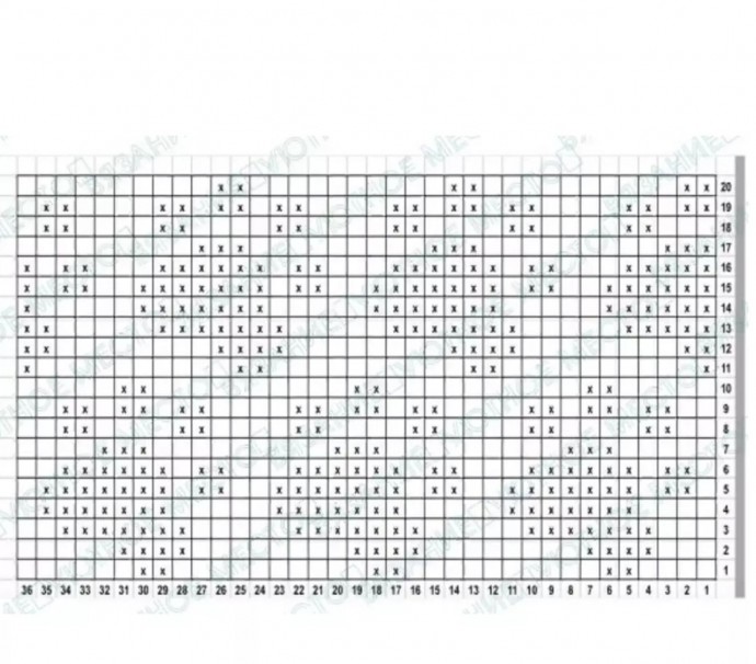 Жаккардовый узор "Кошачьи лапки"