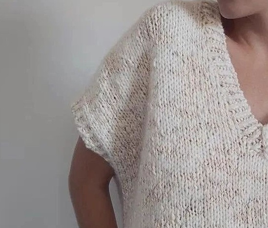 Жилет оверсайз спицами