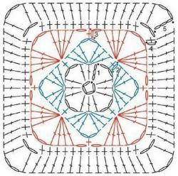 Простые, но яркие вязаные квадраты 6