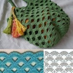 Разные варианты вязаных сумочек
