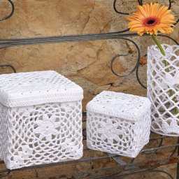 Вязаный чехол для шкатулки или вазы