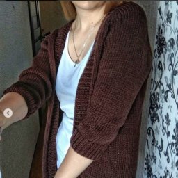 Женский кардиган шоколадного цвета