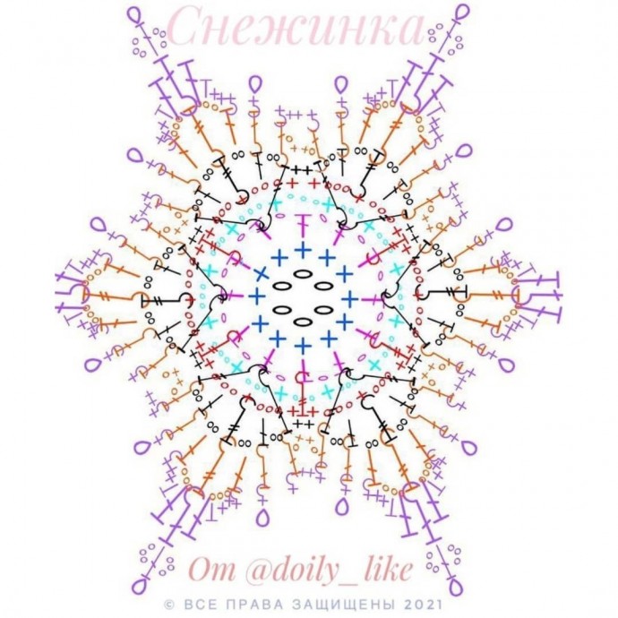 Красивые рельефные снежинки крючком