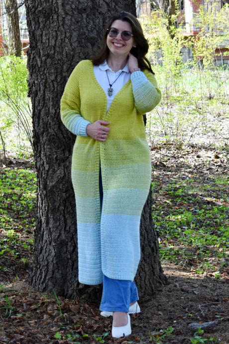 Кардиган-шазюбль в сочных весенних тонах
