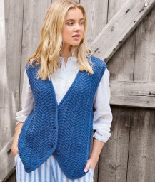 Жилет с узором «елочка»