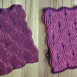 Вяжем снуд узором "Листья"