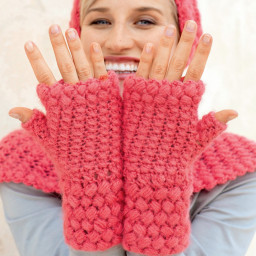 ​Митенки с узором «Шишечки»