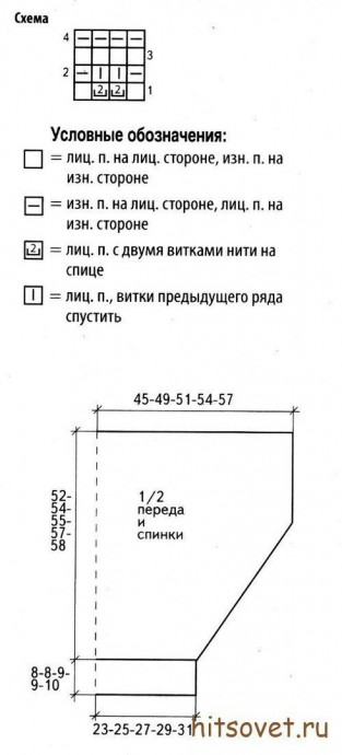 Свободный пуловер спицами