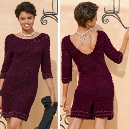 Ажурное платье вишневого цвета