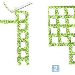 Вяжем угол в технике филейного вязания