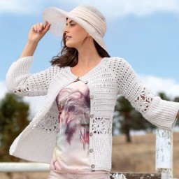 Кофтa с aжуpной полосой