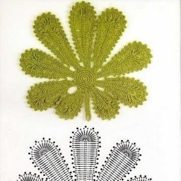 Схемы для вязаных листиков