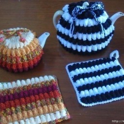 Вязание крючком. Узор "Попкорн".