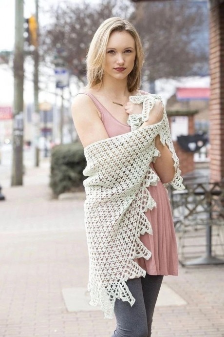 Ажурная шаль крючком Ажурная шаль крючком