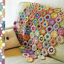 Плед из мотивов крючком