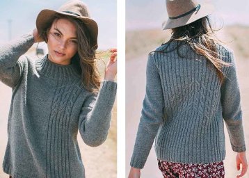 Свитер с косами, вяжем спицами