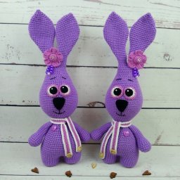 Вяжем фиолетовых заек