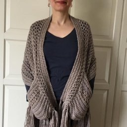 Шарф с карманами, вяжем крючком