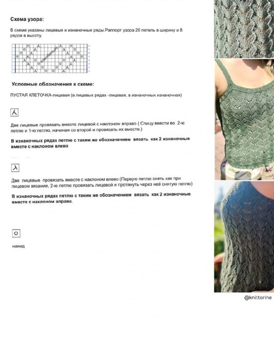Схема ажурного узора для топа Схема ажурного узора для топа