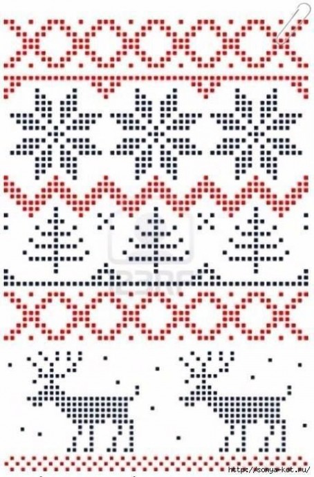 Схемы оленей для любителей вязать жаккардом