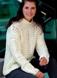 Белый свитер с ажурным узором для женщин