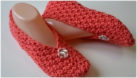 Домашние тапочки спицами